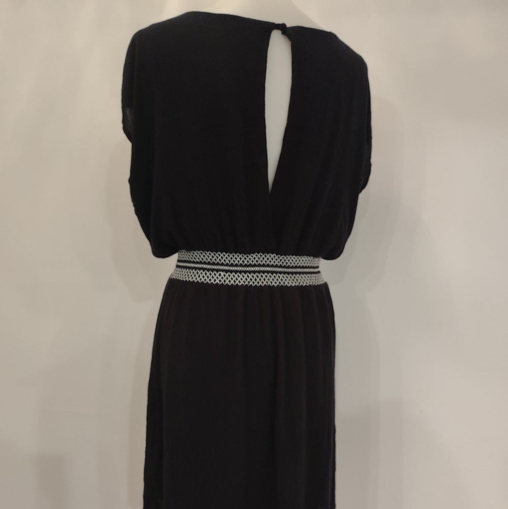 Black keyhole back dolman butterfly affect mini dress